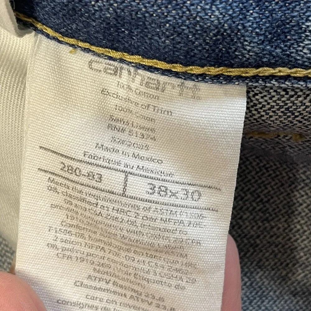 Carhartt FR Mens 38x30 Jeans Blue Denim Flame Resistant Straight Leg Relaxed Fit
